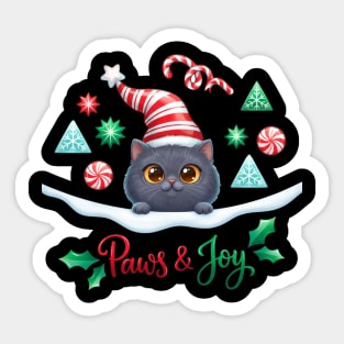 Paws & Joy Holiday Cat Sticker